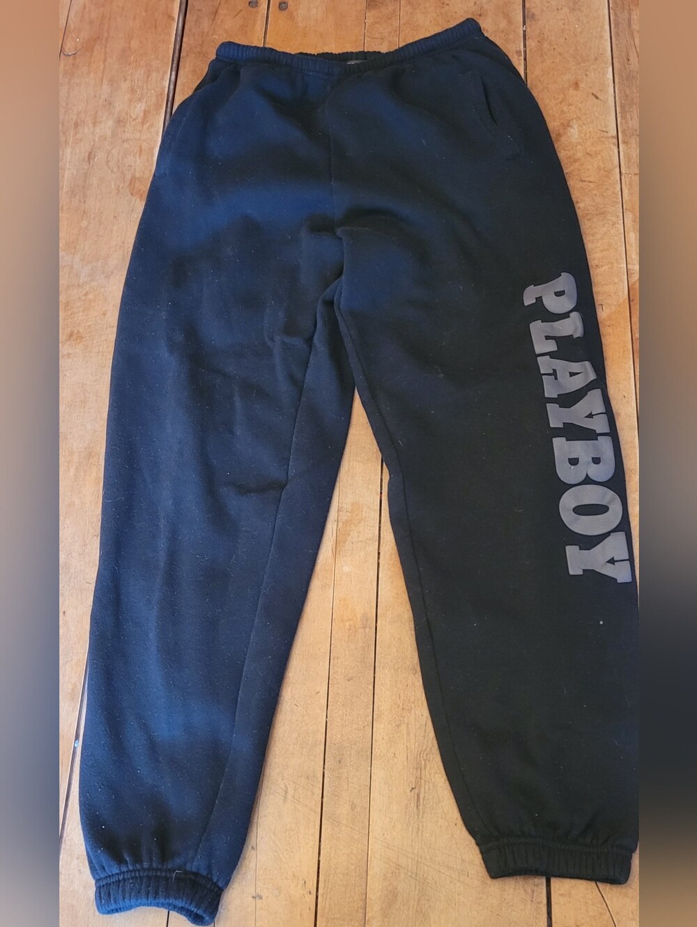 🥳 4/$19 🥳 PLAYBOY Black Men's Joggers with Side Logo - Picture 1 of 3